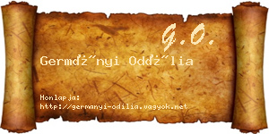 Germányi Odília névjegykártya